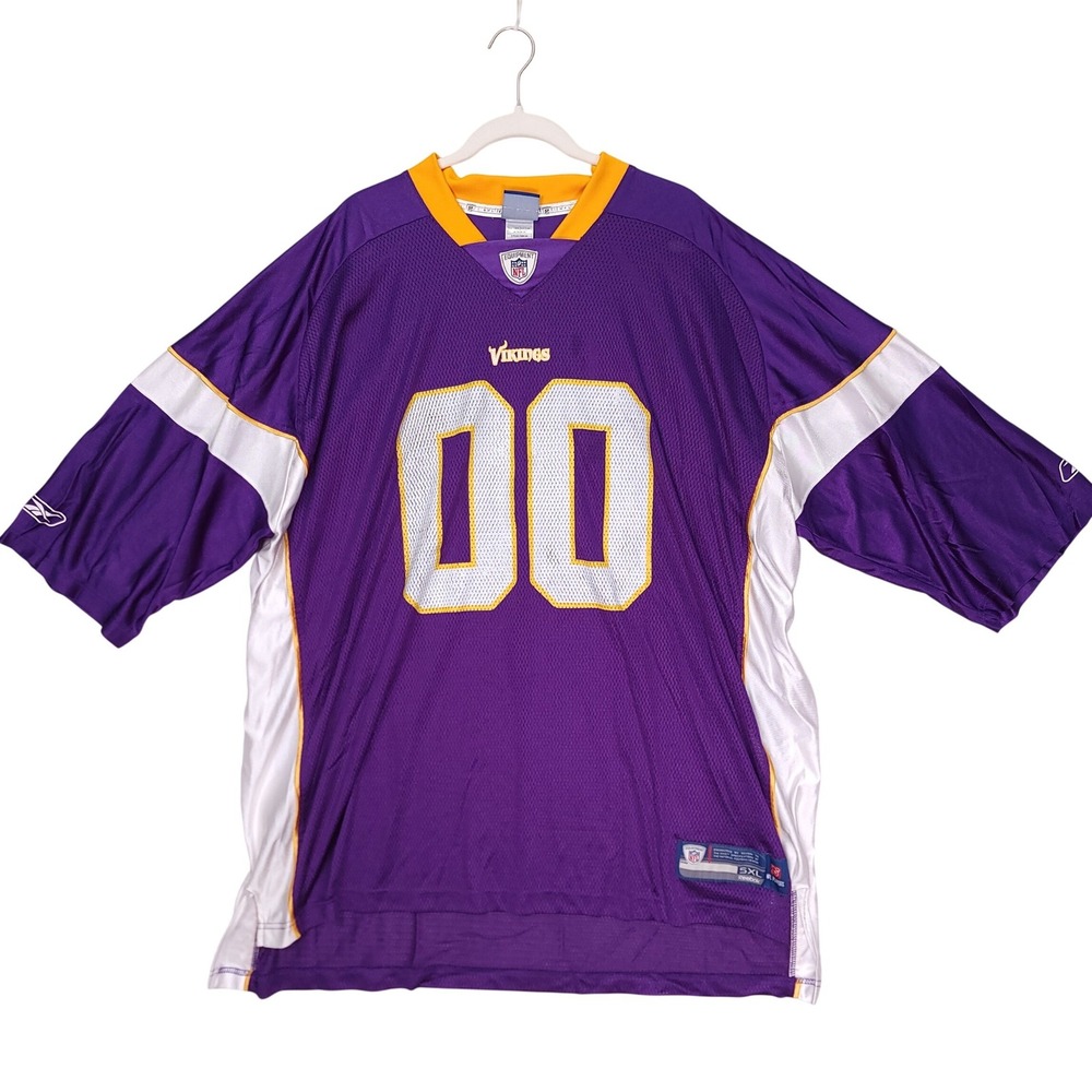 Vintage NFL Minnesota Vikings Reebok Onfield Jersey Purple Gold Mens 5XL
